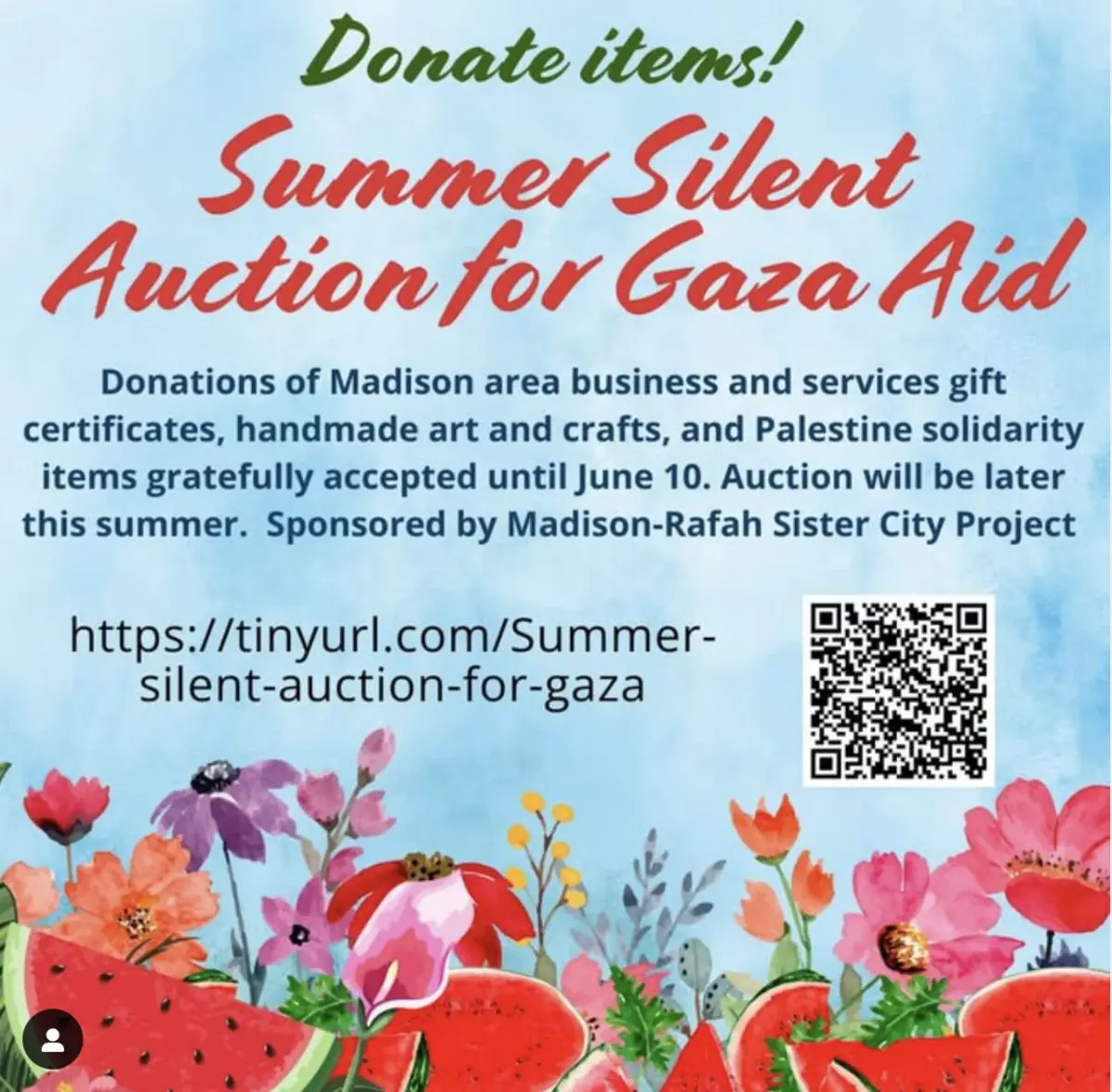 2025 Summer Silent Auction for Gaza Aid